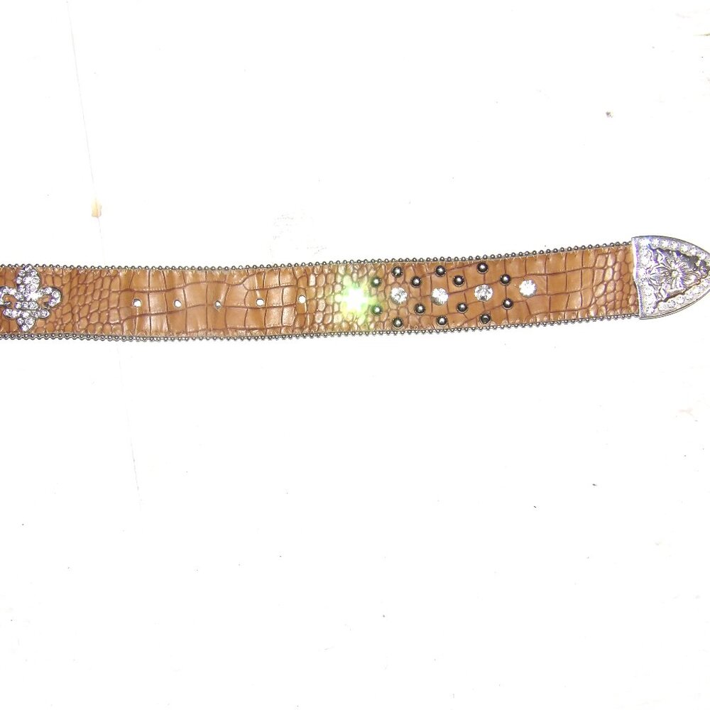 Bella Mica Studded Rhinestone Western Style Ladies Belt - Picture 3 of 3